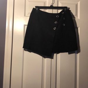 Black suede mini skirt